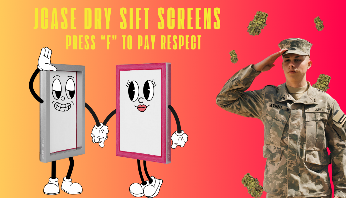 Dry Sift Screens mit einer humorvollen 'Press F to Pay Respect' Nachricht